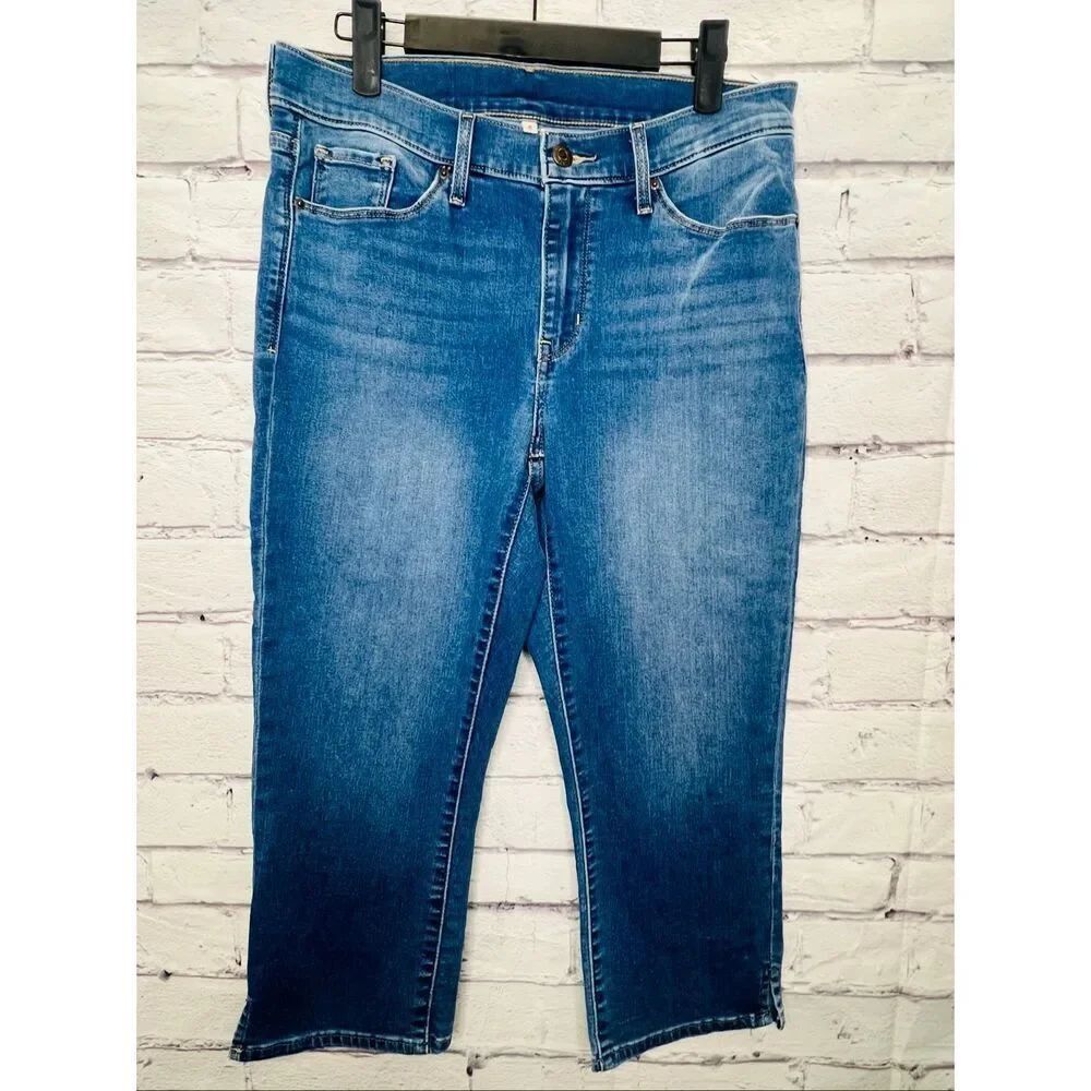 Levi's Womens Blue Denim Stretch Mid-Rise Capri Cropped Jeans Medium Wash Size 6